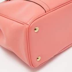 Pre Owned Coach Coral Orange Leather Peyton Jordan Tote