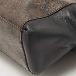 Pre Owned Coach Dark Brown Coated Canvas Mini Christie Carryall Satchel