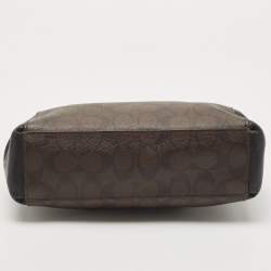 Pre Owned Coach Dark Brown Coated Canvas Mini Christie Carryall Satchel