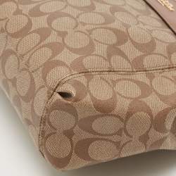 Pre Owned Coach Brown/Beige Signature Coated Canvas and Leather Mini Brooke Carryall Satchel