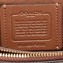 Pre Owned Coach Brown/Beige Signature Coated Canvas and Leather Mini Brooke Carryall Satchel