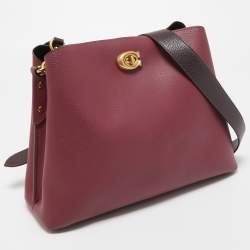 Pre Owned Coach Burgundy/Pink Leather Willow Bucket Bag