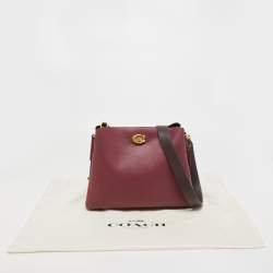 Pre Owned Coach Burgundy/Pink Leather Willow Bucket Bag