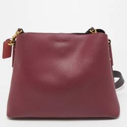 Pre Owned Coach Burgundy/Pink Leather Willow Bucket Bag