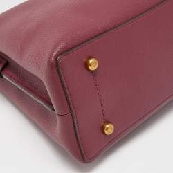 Pre Owned Coach Burgundy/Pink Leather Willow Bucket Bag