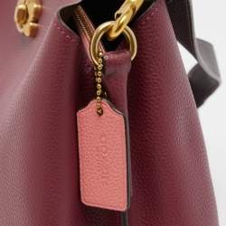 Pre Owned Coach Burgundy/Pink Leather Willow Bucket Bag