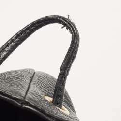 Coach Black Leather Drawstring Backpack