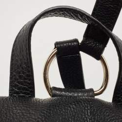 Coach Black Leather Drawstring Backpack