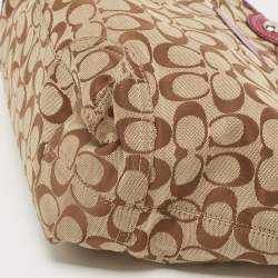 Coach Beige/Pink Signature Canvas and Leather Tote
