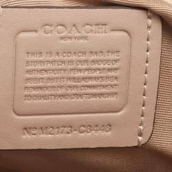Pre Owned Coach Beige Leather and Canvas Dempsey Carryall Tote