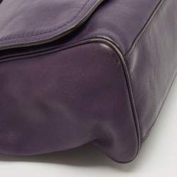 Pre Owned Coach Purple Leather Romy Top Handle Bag