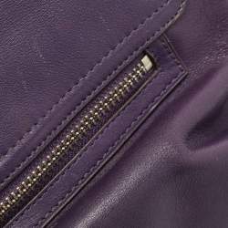 Pre Owned Coach Purple Leather Romy Top Handle Bag