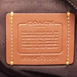 Pre Owned Coach Navy Blue Signature Coated Canvas and Leather Camera Crossbody Bag