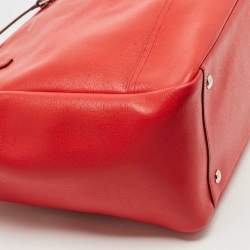 Pre Owned Coach Red Leather Large East West City Tote