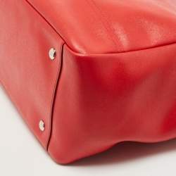 Pre Owned Coach Red Leather Large East West City Tote