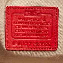 Pre Owned Coach Red Leather Large East West City Tote