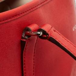 Pre Owned Coach Red Leather Large East West City Tote