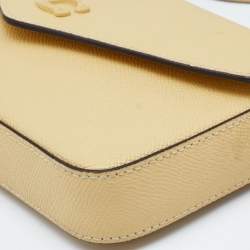 Pre Owned Coach Yellow Leather Wyn Flap Crossbody Bag