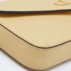 Pre Owned Coach Yellow Leather Wyn Flap Crossbody Bag