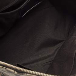 Pre Owned Coach Black/Beige Signature Coated Canvas and Leather Peyton Dome Satchel