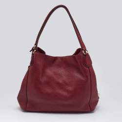 Pre Owned Coach Red Leather Edie 31 Shoulder Bag