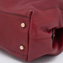 Pre Owned Coach Red Leather Edie 31 Shoulder Bag