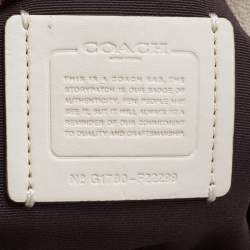 Pre Owned Coach Ivory Leather Stardust Studs City Zip Tote