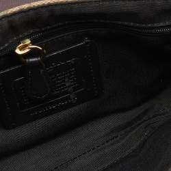 Coach Black/Beige Signature Rose Print Coated Canvas and Leather Reversible Flap Crossbody Bag
