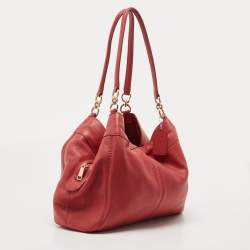 Pre Owned Coach Red Leather Lexy Shoulder Bag