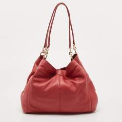 Pre Owned Coach Red Leather Lexy Shoulder Bag