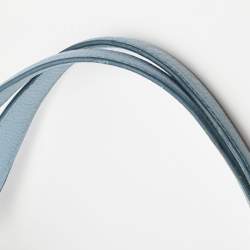 Pre Owned Coach Light Blue Leather Embossed Carriage Edie Shoulder Bag