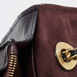 Coach Black Leather Small Parker Chain Flap Shoulder Bag