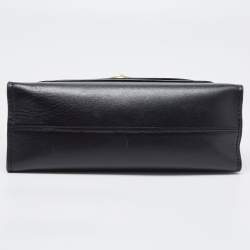 Coach Black Leather Small Parker Chain Flap Shoulder Bag