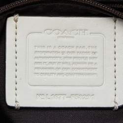 Pre Owned Coach Beige/Tan Signature Coated Canvas and Leather Christie Carryall Shoulder Bag