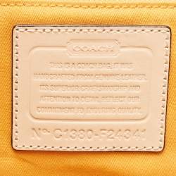 Pre Owned Coach Beige/Custard Yellow Leather Park Metro Shopper Tote