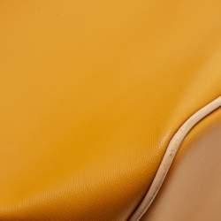 Pre Owned Coach Beige/Custard Yellow Leather Park Metro Shopper Tote