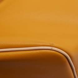 Pre Owned Coach Beige/Custard Yellow Leather Park Metro Shopper Tote