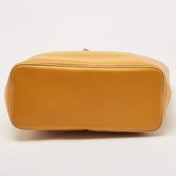 Pre Owned Coach Beige/Custard Yellow Leather Park Metro Shopper Tote