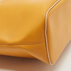 Pre Owned Coach Beige/Custard Yellow Leather Park Metro Shopper Tote
