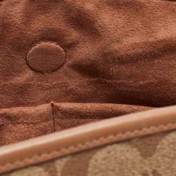 Pre Owned Coach Beige Signature Coated Canvas and Leather Small Margot Carryall Satchel