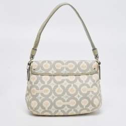 Coach Grey/Multicolor Signature Canvas Op Art Kristin Shoulder Bag