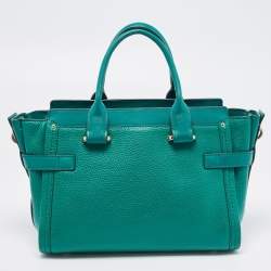 Pre Owned Coach Green Leather Swagger 27 Carryall Satchel