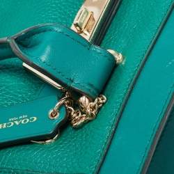 Pre Owned Coach Green Leather Swagger 27 Carryall Satchel