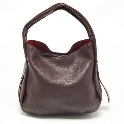 Pre Owned Coach Burgundy Leather Hadley Hobo