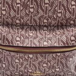 Coach Maroon Signature Coated Canvas and Leather Backpack