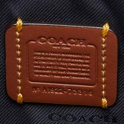 Pre Owned Coach Beige/Peach Signature Coated Canvas and Leather Noa Pop Up Crossbody Bag