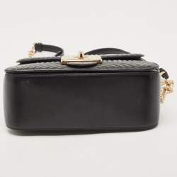 Pre Owned Coach Black Quilted Leather Top Handle Bag 