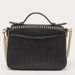 Pre Owned Coach Black Quilted Leather Top Handle Bag 