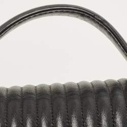 Pre Owned Coach Black Quilted Leather Top Handle Bag 