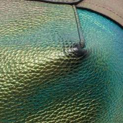 Pre Owned Coach Multicolor Iridescent Leather Market Tote 